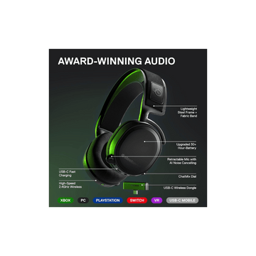 SteelSeries Arctis 7X+ Wireless Next-Gen Gaming Performance Headset